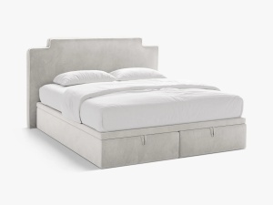 PAT CONTINENTAL TAPITAT PRINCESS, 160X200, GRI DESCHIS, SOMIERA RABATABILA, CU TAPITERIE DIN CATIFEA MAGIC VELVET, MICADONI