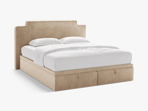 PAT CONTINENTAL TAPITAT PRINCESS, 160X200, IVORY/BEJ MIGDALAT, SOMIERA RABATABILA, CU TAPITERIE DIN CATIFEA MAGIC VELVET, MICADONI