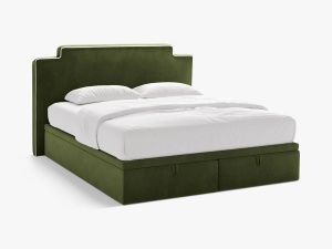 PAT CONTINENTAL TAPITAT PRINCESS, 200X200, VERDE ARMY, SOMIERA RABATABILA, CU TAPITERIE DIN CATIFEA MAGIC VELVET, MICADONI