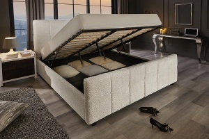 PAT CU SPATIU DE DEPOZITARE, PRESTIGE 180X 200CM, MATERIAL BOUCLE, CULOARE CREM, ARTIM GROUP SELECTION - Img 7