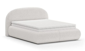 PAT DEOSEBIT CU LADA DE DEPOZITARE MOET 180CM, CU SALTEA SI TOPPER INCLUS, REALIZAT DIN METAL, LEMN SI TEXTIL BOUCLE, DIVERSE CULORI, ARTIM GROUP - Img 6