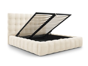 PAT EXCLUSIVIST 140X200CM, CU LADA DEPOZITARE, DIN CATIFEA BEIGE, ARTIM GROUP SELECTION - Img 4