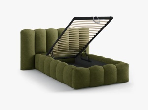 PAT SINGLE LUPINE, VERDE MASLNIU INCHIS, CU TAPITERIE DIN TEXTIL BOUCLE BALOO, MICADONI - Img 4