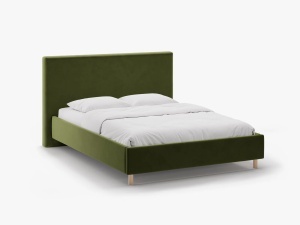 PAT TAPITAT, ELOISE, 180x200, VERDE ARMATA, SOMIERA RABATABILA, CU TAPITERIE DIN CATIFEA MAGIC VELVET, MICADONI