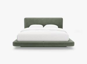 PAT TAPITAT LINEA, 140X200, VERDE, CU TAPITERIE DIN CATIFEA MAGIC VELVET, MICADONI - Img 2