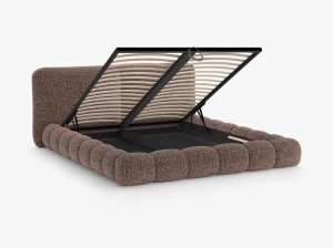 PAT TAPITAT SOLANGE, 160X200, MARO, SOMIERA RABATABILA, CU TAPITERIE DIN TEXTIL CHENILLE SILENCIO, MICADONI - Img 4