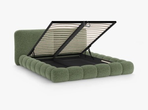 PAT TAPITAT SOLANGE, 200X200, VERDE, SOMIERA RABATABILA, CU TAPITERIE DIN TEXTIL CHENILLE SILENCIO, MICADONI - Img 4