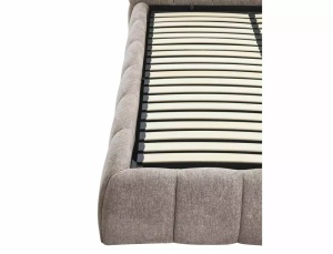 PAT TAPITAT STIL PARMA, RAVEN 160X200, BEJ INCHIS 30, TAPITERIE DIN TEXTIL SI PICIOARE DIN METAL, CU SOMIERA RABATABILA, STIL MODERN - Img 6