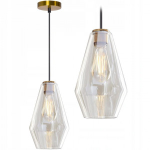 PENDUL APP437-1CP APP438-1CP, 18X29.5 cm, NEGRU SI AURIU, DIN METAL SI STICLA, STIL MODERN, TU - Img 1