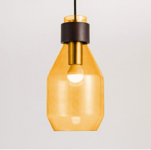 PENDUL ORANGE GLASS APP435-1CP, 17.5X28 cm, NEGRU/PORTOCALIU, DIN STICLA SI METAL, STIL MODERN, TU - Img 3