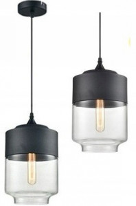 PENDUL ZENIT C BLACK APP020-1CP, 25x18/100 cm, NEGRU, DIN STICLA DE INALTA CALITATE, METAL SI PLASTIC, STIL MODERN, TU - Img 1