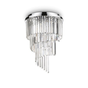 PLAFONIERA CARLTON PL12, CROM, DIN CRISTAL, STIL MODERN