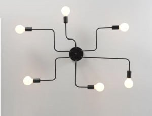 PLAFONIERA CU 6 BECURI AGARO APP014-6CW, 109x69 cm, NEGRU, DIN OTEL SI METAL DE INALTA CALITATE, STIL MODERN, TU - Img 2