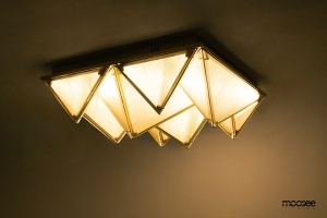 PLAFONIERA PYRAMIDS, AURIE, CONFECTIONATA DIN METAL SI ACRIL, STIL MODERN