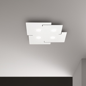 PLAFONIERA TOTEM PL4, ALB, DIN METAL, STIL MODERN - Img 2