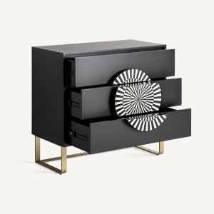 PROMOTIE!!! COMODA GATSBY 90CM, DIN MDF DE CULOARE NEAGRA, DESIGN EXCLUSIVIST, VICAL HOME - Img 3