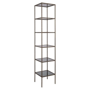 RAFT ORGANIZATOR SHERIDON 214338, CONFECTIONAT DIN METAL SI STICLA, CULOARE AURIE, STIL MODERN