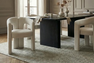 SCAUN, ARCH, REALIZAT DIN TEXTIL BOUCLE ALB/CREM, DESIGN MODERN, ARTIM GROUP SELECTION - Img 2