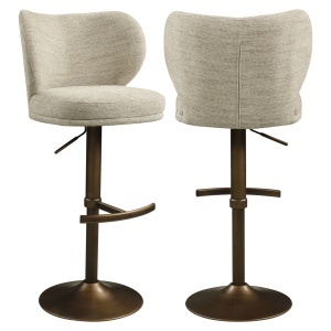 SCAUN BAR AMELY, DIN METAL SI TEXTIL, DE CULOARE CUPRU/CREM, RICHMOND INTERIORS - Img 3