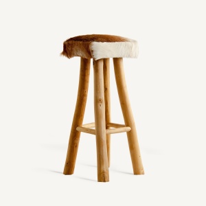 SCAUN BAR DALLAS, DIN PIELE NATURALA SI LEMN, STIL VINTAGE, VICAL HOME
