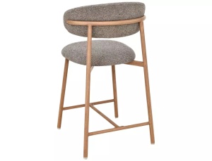 SCAUN BAR ELTON H2, CAPPUCCINO 256/STEJAR, TAPITERIE DIN TEXTIL SI PICIOARE DIN METAL, STIL MODERN - Img 5