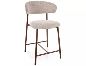 SCAUN BAR ELTON H2 NOELLE, BEJ 30/NUC, TAPITERIE DIN TEXTIL SI PICIOARE DIN METAL, STIL MODERN