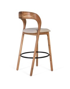 SCAUN BAR, FABRICAT DIN LEMN MASIV DE SALCAM SI TEXTIL, CULOARE NATUR/BEJ, ARTIM GROUP SELECTION - Img 4