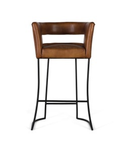 SCAUN BAR, FABRICAT DIN PIELE NATURALA SI CADRUL DIN METAL, CULOARE CONIAC, ARTIM GROUP SELECTION - Img 3
