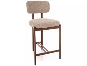 SCAUN BAR MISAKI H2, BEJ 253/NUC, TAPITERIE DIN TEXTIL SI PICIOARE DIN METAL, STIL MODERN