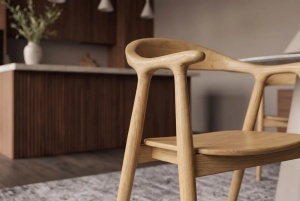 SCAUN BESTSELLER, KENNEDY, CU BRATE, REALIZAT DIN LEMN DE PIN, CULOARE NATUR, INVICTA INTERIOR - Img 7