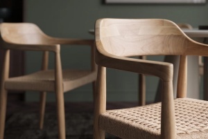SCAUN BESTSELLER, KENNEDY, CU BRATE, REALIZAT DIN LEMN DE PIN SI RATAN, CULOARE NATUR, INVICTA INTERIOR - Img 8