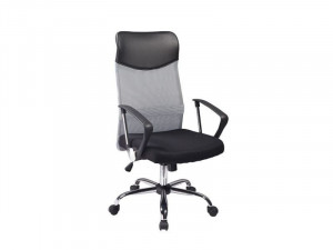SCAUN BIROU - Q-025, GRI/NEGRU, DIN TEXTIL SI METAL, STIL MODERN, SIGNAL