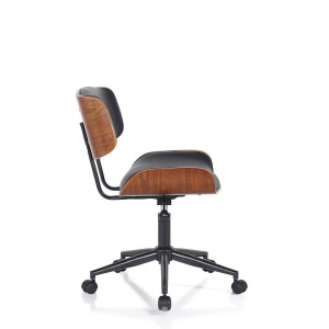 SCAUN BIROU, VISBY-B DARK WOOD, DIN METAL, PIELE ECO SI LEMN - Img 3