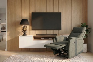 SCAUN CINEMA, HOLLYWOOD, REGLABIL ELECTRIC, REALIZAT DIN MATERIAL TEXTIL DE CULOARE VERDE, INVICTA INTERIOR - Img 5