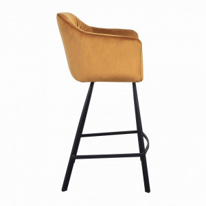 SCAUN DE BAR 100CM, LOFT DIN METAL SI CATIFEA, DESIGN RETRO - Img 4