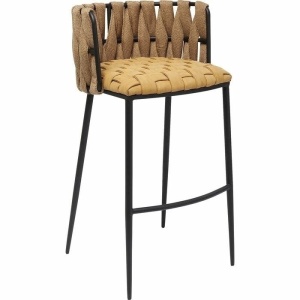 SCAUN DE BAR CHEERIO, GALBEN, CONFECTIONAT DIN PAL, POLIURETAN SI METAL, STIL MODERN