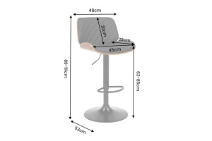 SCAUN DE BAR CHICAGO ROTATIV, DIN METAL, FURNIR SI PIELE ECO, CULOARE MARO/NEGRU, INVICTA INTERIOR - Img 5