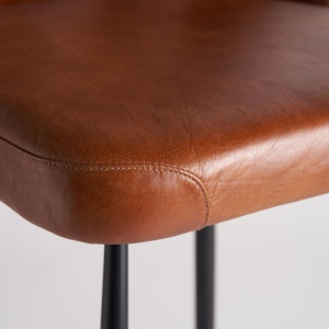 SCAUN DE BAR DEXTER 108CM, DIN METAL SI PIELE NATURALA, STIL VINTAGE, VICAL HOME - Img 6