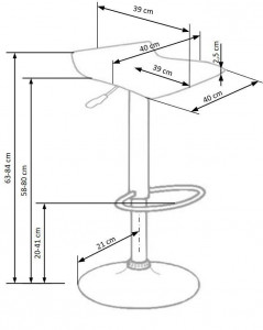 SCAUN DE BAR H1, NEGRU/CROM, TAPITERIE DIN PIELE ECOLOGICA SI PICIOR DIN METAL, STIL MODERN - Img 2