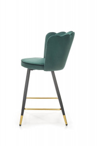 SCAUN DE BAR H106, VERDE/NEGRU/AURIU, TAPITERIE DIN CATIFEA SI PICIOARE DIN METAL, STIL MODERN - Img 3