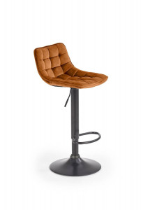 SCAUN DE BAR H95, SCORTISOARA/NEGRU, TAPITERIE DIN CATIFEA SI PICIOARE DIN METAL, STIL MODERN - Img 1