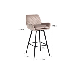 SCAUN DE BAR, LINSEY S4462, KAKI/NEGRU, CONFECTIONAT DIN 100% POLIESTER, SPUMA, METAL SI PLACAJ, RICHMOND INTERIORS - Img 4