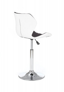 SCAUN DE BAR MATRIX 2, NEGRU/ALB/CROM, TAPITERIE DIN PIELE ECOLOGICA SI STOFA SI PICIOR DIN METAL, STIL MODERN - Img 2