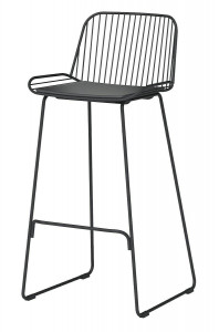 SCAUN DE BAR MILES 66 NEGRU, CU TAPITERIE DIN PIELE ECOLOGICA