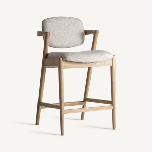 SCAUN DE BAR NAMUR 94CM, DIN LEMN SI TEXTIL, STIL MODERN, VICAL HOME