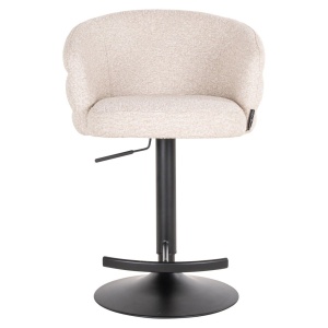 SCAUN DE BAR NIKKI, 213885, CONFECTIONAT DIN POLIESTER, METAL SI SPUMA, IGNIFUG, BEJ/NEGRU, STIL MODERN - Img 2