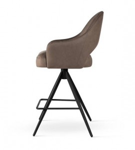 SCAUN DE BAR PIVOTANT GODA SUPREME TWIST, 70 CM, MARO/NEGRU, TAPITERIE DIN CATIFEA SI PICIOARE DIN METAL, STIL MODERN - Img 4