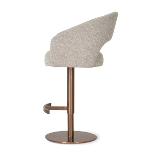 SCAUN DE BAR PIVOTANT, INES SUPREME PUMP, MARO AURIU/CREM, TAPITERIE DIN TEXTIL, SPUMA, ARCURI SI METAL, STIL MODERN - Img 3