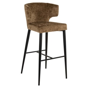 SCAUN DE BAR TAYLOR BRANDY FUSION, 213631, CONFECTIONAT DIN POLIESTER, METAL SI SPUMA, MARO/NEGRU, STIL MODERN - Img 2