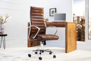 SCAUN DE BIROU, BIG DEAL 107/117CM, METAL SI PIELE ECO MARO, COD 41419